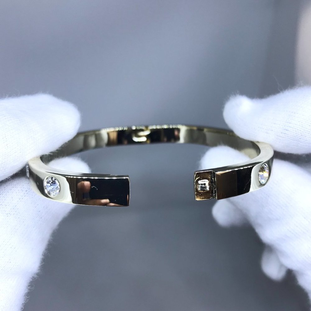 NEW 18K Gold Filled "UNISEX" Bracelet CZ Crystals - Picture 2 of 4